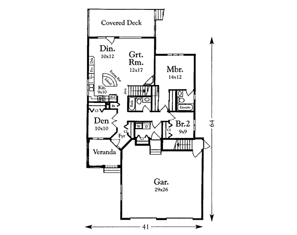 Traditional Floor Plan - Main Floor Plan #409-102