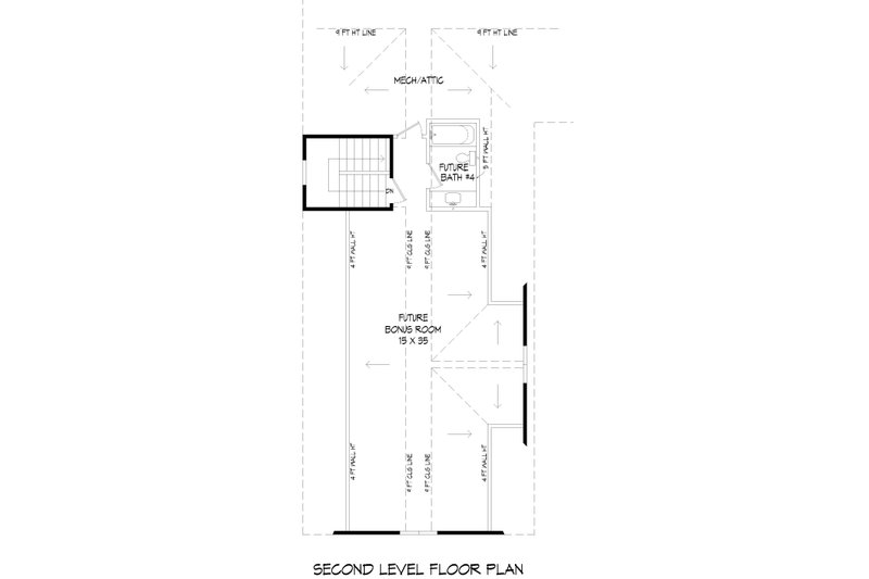 House Blueprint - Floor Plan - Upper Floor for Southern House Plan #932-1180 - 3 bed, 3 bath