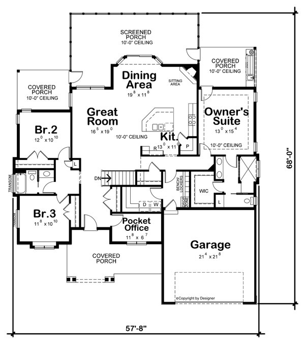 Ranch Floor Plan - Main Floor Plan #20-2514
