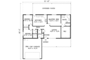 Ranch Style House Plan - 3 Beds 2 Baths 1348 Sq/Ft Plan #1-1203 