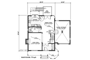 Floor Plan - Main Floor for Victorian House Plan #138-354 - 2 bed, 1.5 bath