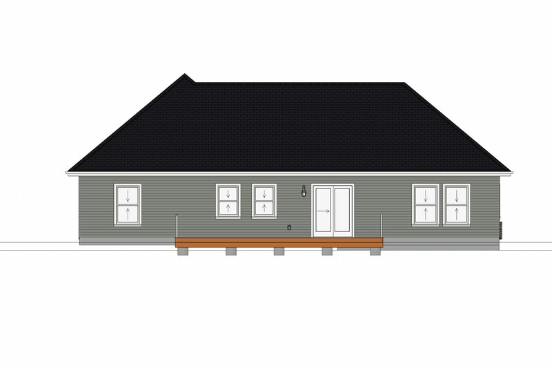 Architectural House Design - Exterior - Rear Elevation for Farmhouse House Plan #1109-18 - 3 bed, 2 bath
