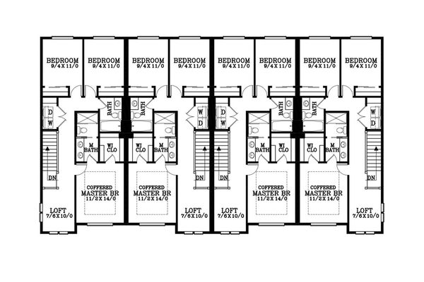 Craftsman Floor Plan - Upper Floor Plan #53-489