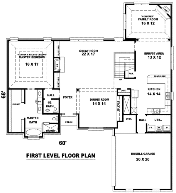 Traditional Floor Plan - Main Floor Plan #81-1116