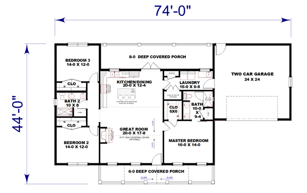 Barndominium Floor Plan - Main Floor Plan #44-299