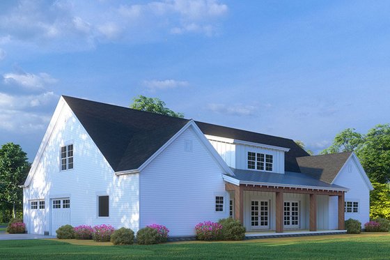 Exterior - Rear Elevation for Farmhouse House Plan #923-292 - 3 bed, 3.5 bath