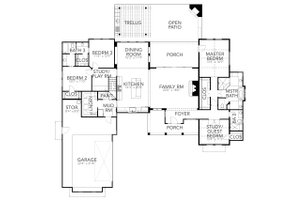 Floor Plan - Main Floor for Farmhouse House Plan #80-219 - 4 bed, 3 bath