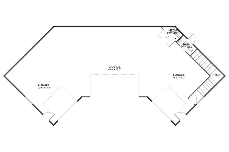 House Design - Floor Plan - Main Floor for Barndominium House Plan #1060-339 - 2 bed, 1.5 bath