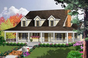 House Blueprint - Country Exterior - Front Elevation Plan #40-103
