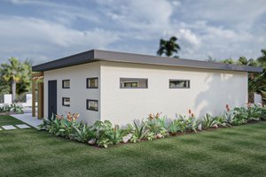 Exterior - Rear Elevation for Modern House Plan #455-515, 1 bath