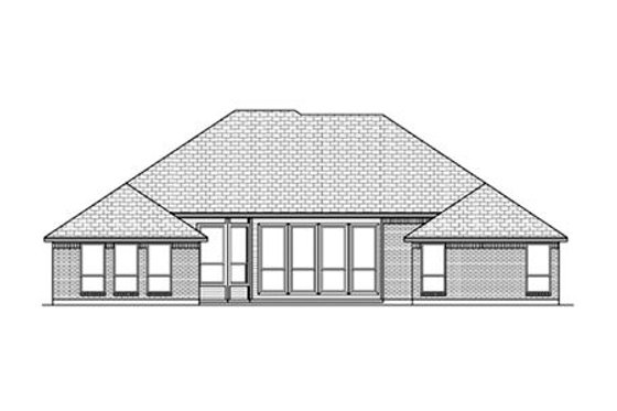 Exterior - Rear Elevation for European House Plan #84-483 - 4 bed, 3.5 bath