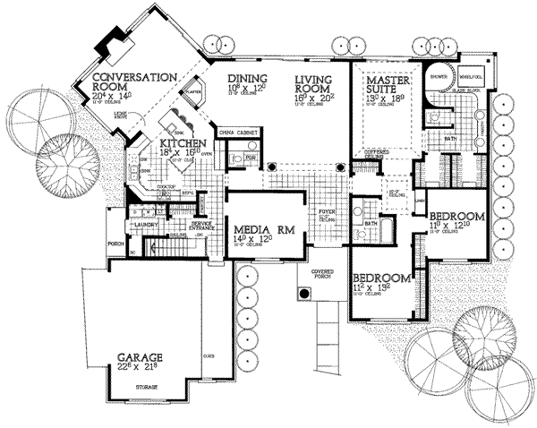 Home Plan - Traditional Floor Plan - Main Floor Plan #72-164