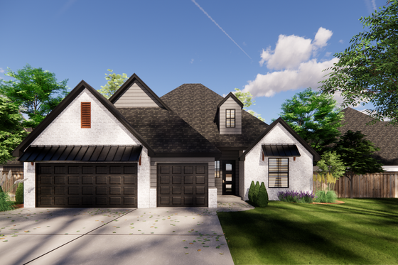 Exterior - Front Elevation 4 for Traditional House Plan #1098-12 - 4 bed, 2.5 bath