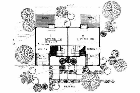 Floor Plan - Main Floor for Modern House Plan #303-211 - 1 bed, 1 bath