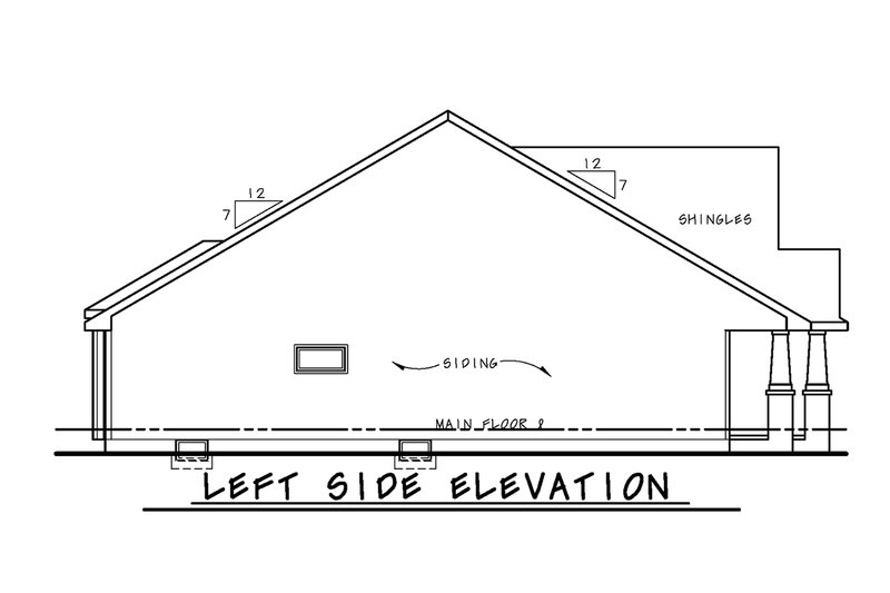 House Blueprint - Exterior - Other Elevation for Craftsman House Plan #20-2463 - 2 bed, 2 bath