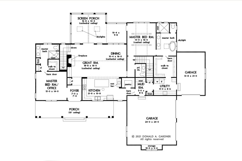 Home Plan - Floor Plan - Main Floor for Farmhouse House Plan #929-1160 - 4 bed, 4.5 bath