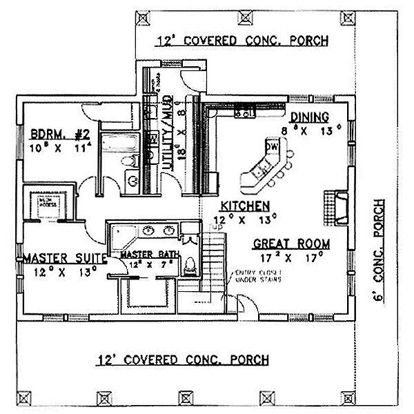Architectural House Design - Country Floor Plan - Main Floor Plan #117-275
