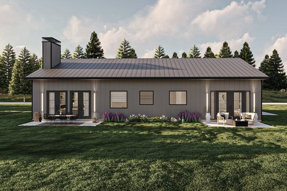Exterior - Rear Elevation for Barndominium House Plan #455-622 - 3 bed, 2.5 bath