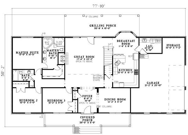 House Plan Design - Country Floor Plan - Main Floor Plan #17-1161