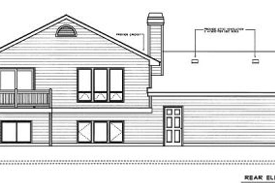 Exterior - Rear Elevation for Traditional House Plan #97-304 - 2 bed, 2 bath