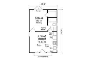 Floor Plan - Main Floor for Cottage House Plan #513-2182 - 1 bed, 1 bath