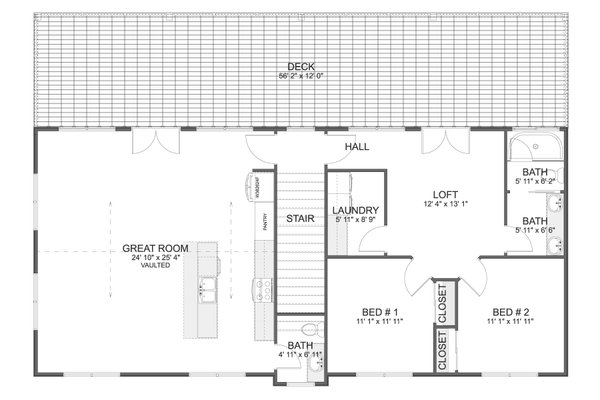 Barndominium Floor Plan - Upper Floor Plan #1060-408
