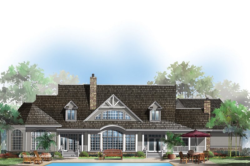 Home Plan - Exterior - Rear Elevation 1 for Ranch House Plan #929-655 - 3 bed, 2.5 bath