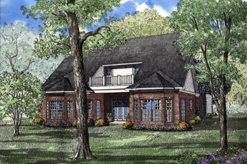 Home Plan - Exterior - Rear Elevation for European House Plan #17-202 - 3 bed, 2.5 bath