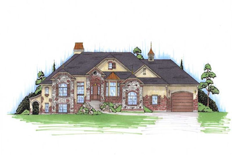 Dream House Plan - European Exterior - Front Elevation Plan #5-394