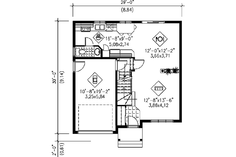 Dream House Plan - Floor Plan - Main Floor for Traditional House Plan #25-2041 - 3 bed, 1.5 bath
