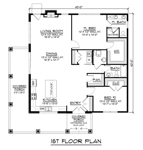 House Blueprint - Ranch Floor Plan - Main Floor Plan #1064-407