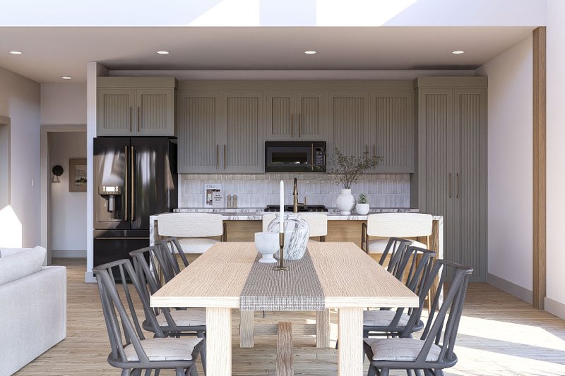 Dream House Plan - Interior - Dining Room 1 for Barndominium House Plan #455-677 - 3 bed, 3.5 bath