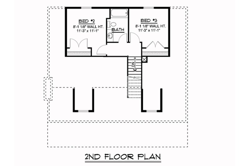 Architectural House Design - Floor Plan - Upper Floor for Cottage House Plan #1064-351 - 3 bed, 2.5 bath