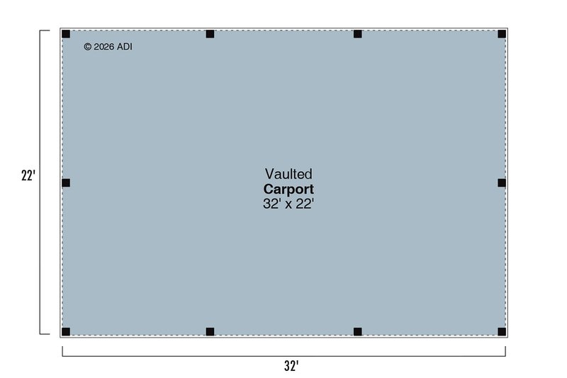 House Blueprint - Floor Plan - Main Floor for Farmhouse House Plan #124-1464, 0 bath
