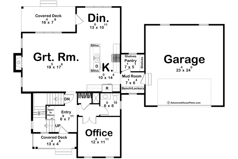 House Design - Floor Plan - Main Floor for Modern House Plan #455-363 - 3 bed, 2.5 bath
