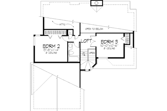 Floor Plan - Upper Floor for Traditional House Plan #320-379 - 3 bed, 2.5 bath