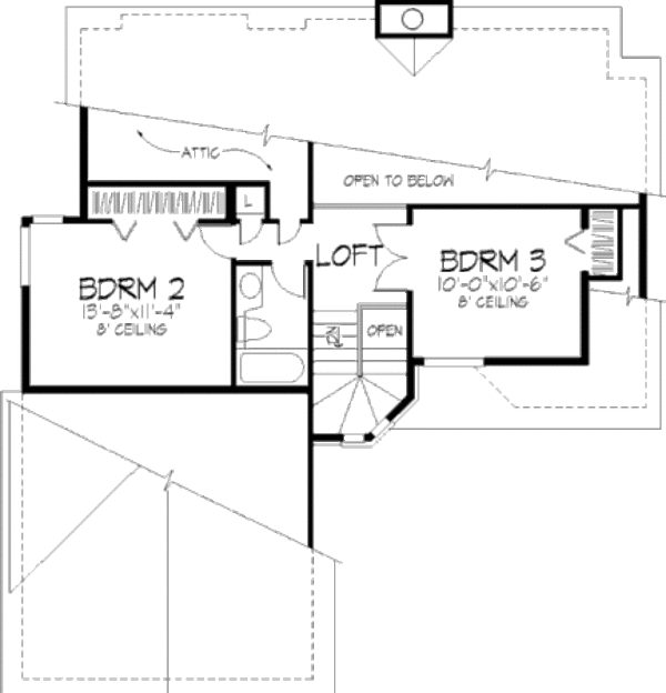 Traditional Floor Plan - Upper Floor Plan #320-379