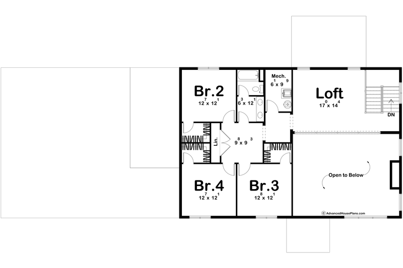Home Plan - Floor Plan - Upper Floor for Barndominium House Plan #455-523 - 4 bed, 2.5 bath