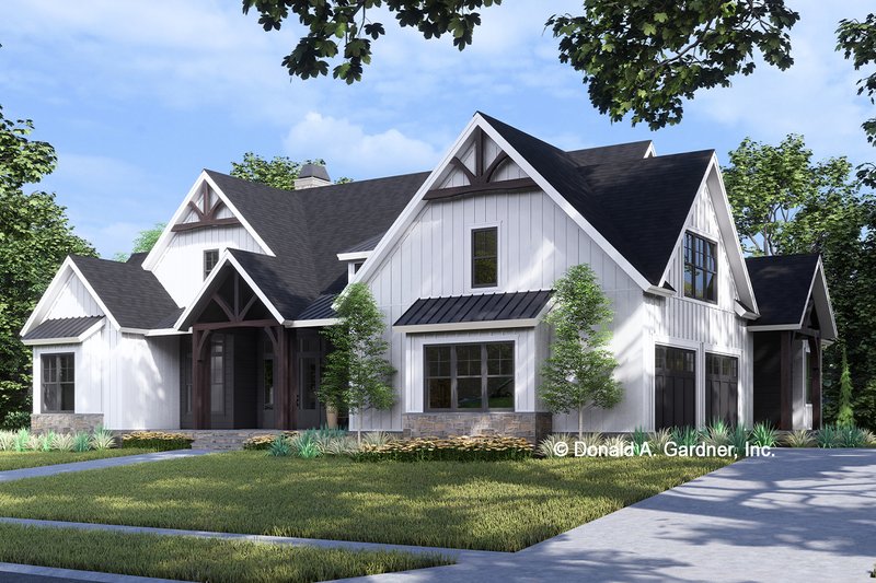 House Design - Exterior - Front Elevation 4 for Ranch House Plan #929-1193 - 3 bed, 2.5 bath