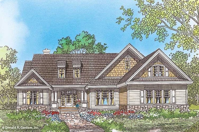 Home Plan - Country Exterior - Front Elevation Plan #929-49
