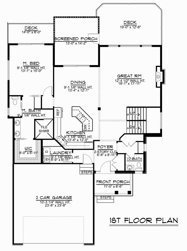 Architectural House Design - Craftsman Floor Plan - Main Floor Plan #1064-14