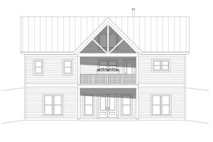 Exterior - Rear Elevation 1 for Traditional House Plan #932-499 - 2 bed, 2 bath