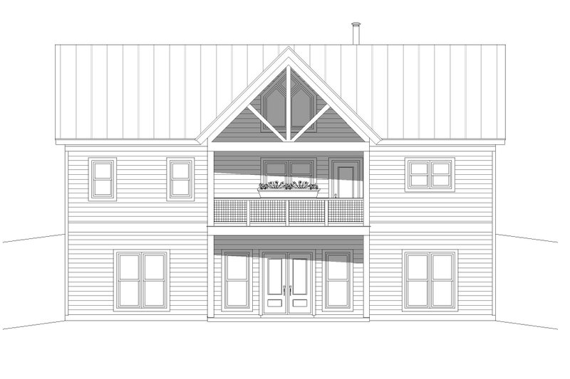 House Blueprint - Exterior - Rear Elevation 1 for Traditional House Plan #932-499 - 2 bed, 2 bath