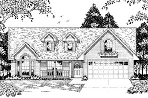 Exterior - Front Elevation for Country House Plan #42-159 - 3 bed, 2 bath