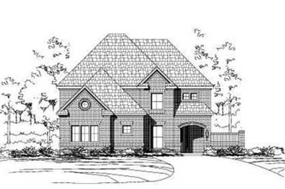 Exterior - Front Elevation for European House Plan #411-150 - 3 bed, 2.5 bath