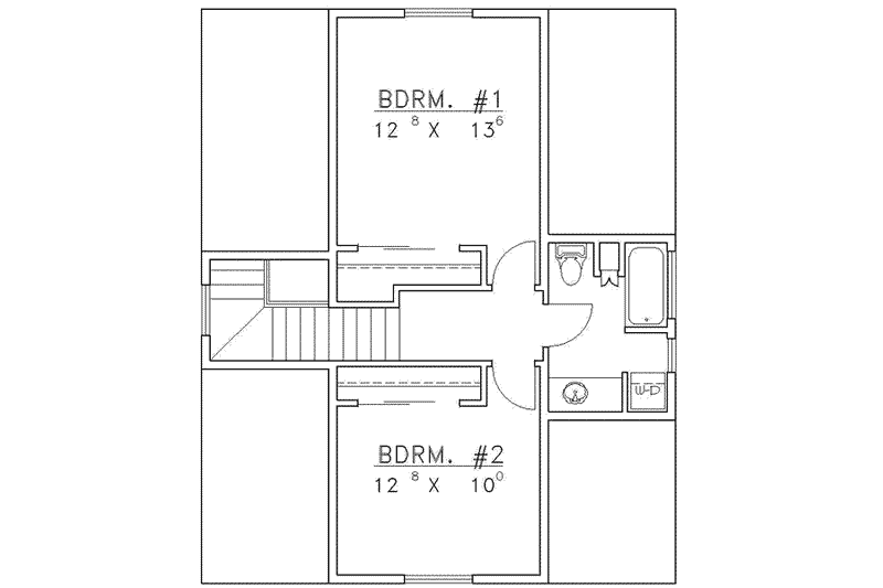 Dream House Plan - Floor Plan - Upper Floor for Farmhouse House Plan #117-247 - 2 bed, 2 bath