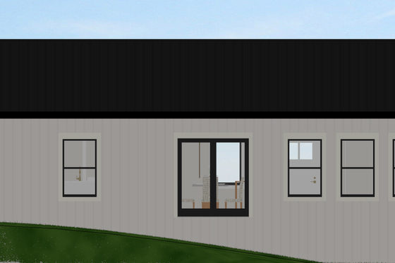 Exterior - Rear Elevation for Contemporary House Plan #1109-25 - 3 bed, 2 bath