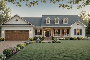 House Blueprint - Farmhouse Exterior - Front Elevation Plan #21-616