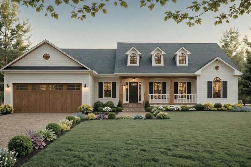 House Blueprint - Farmhouse Exterior - Front Elevation Plan #21-616