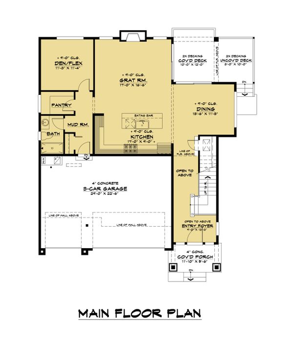 Dream House Plan - Craftsman Floor Plan - Main Floor Plan #1066-114